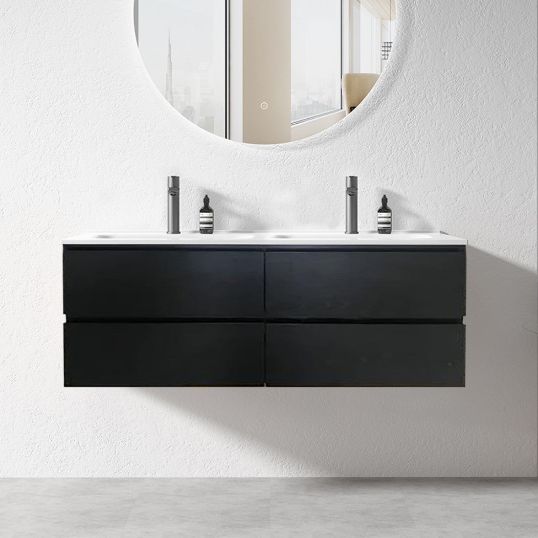 NELSON WALL HUNG VANITY | 1500MM | DARK OAK | PLYWOOD