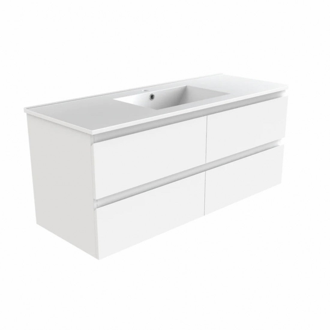 NELSON WALL HUNG VANITY | 1500MM | GLOSS WHITE | PLYWOOD| SINGLE BASIN