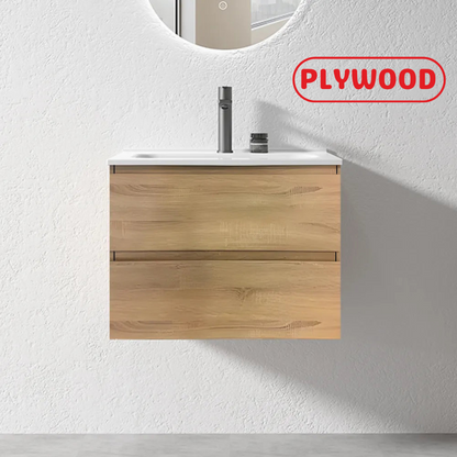 NELSON WALL HUNG VANITY | 600MM | LIGHT OAK | PLYWOOD