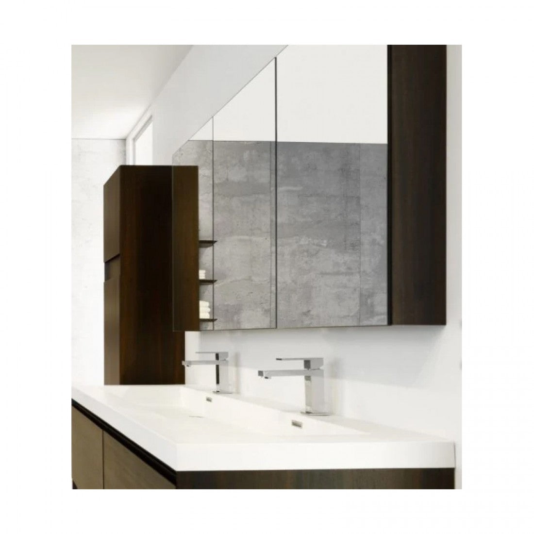 BATHROOM MIRROR CABINET | 1200MM | DARK OAK | PLYWOOD