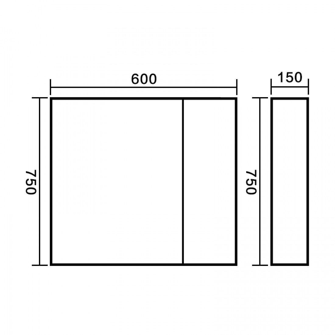 BATHROOM MIRROR CABINET | 600MM | DARK OAK | PLYWOOD