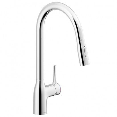 NOBILI MANIA GOOSE NECK KITCHEN MIXER WITH PULL OUT SPRAY - CHROME