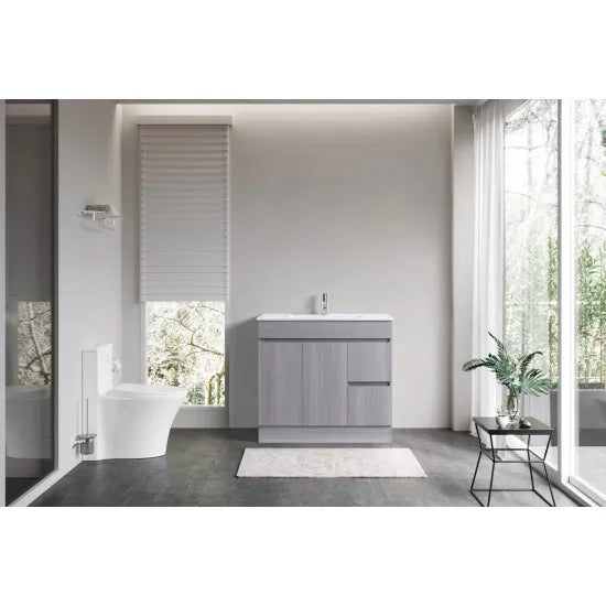 DN 900MM LIGHT GREY PLYWOOD FREESTANDING VANITY