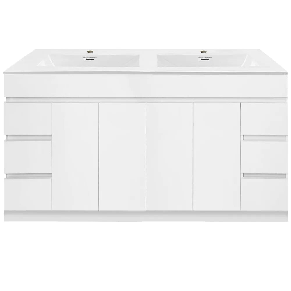 1800MM MADRID  WHITE GLOSS PLYWOOD FLOORSTANDING VANITY