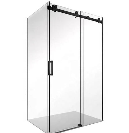 1200X900MM BLACK FRAMELESS RECTANGLE SHOWER GLASS ENCLOSURE