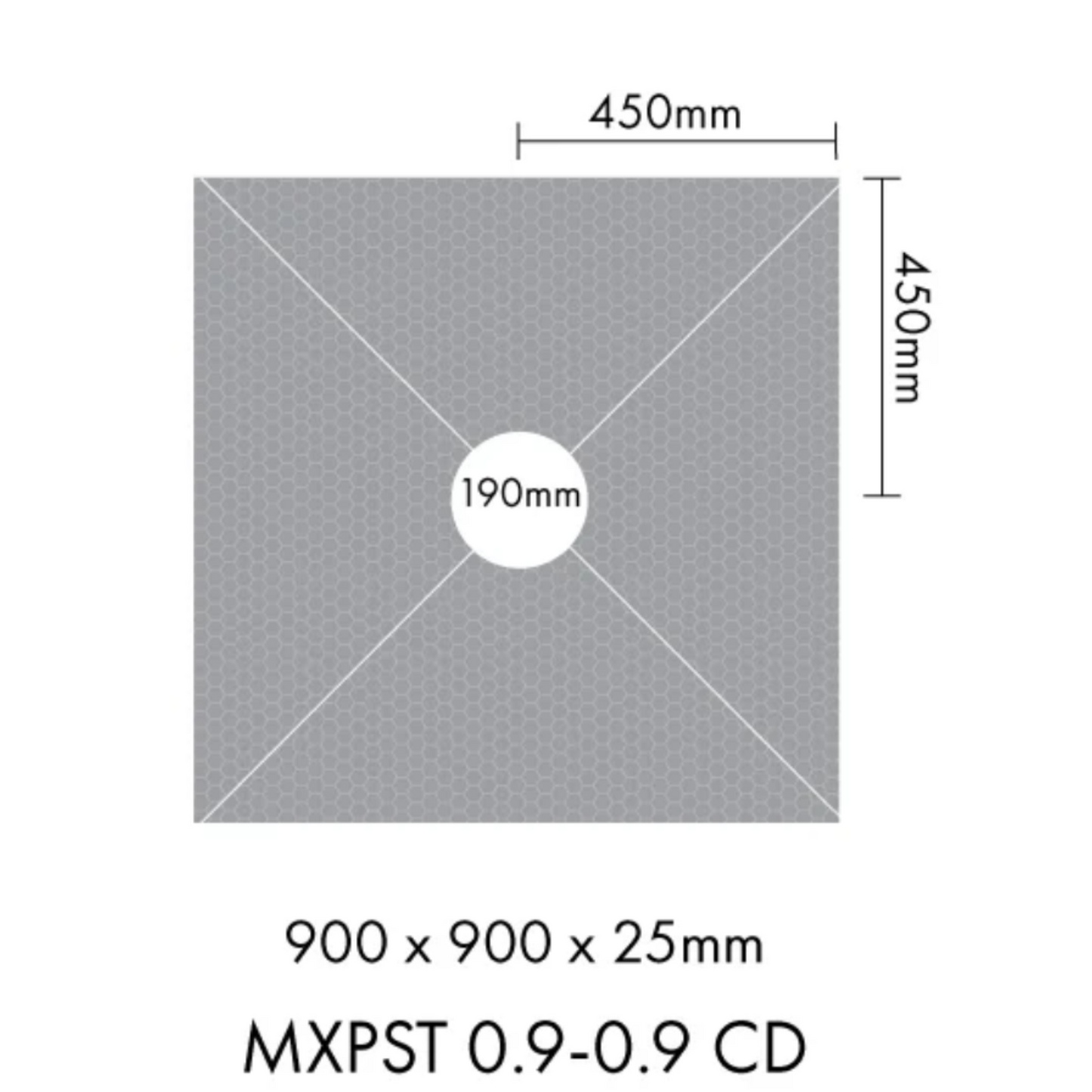 MARMOX READY TO TILE - OVER SHOWER BASES - CENTRE DRAIN