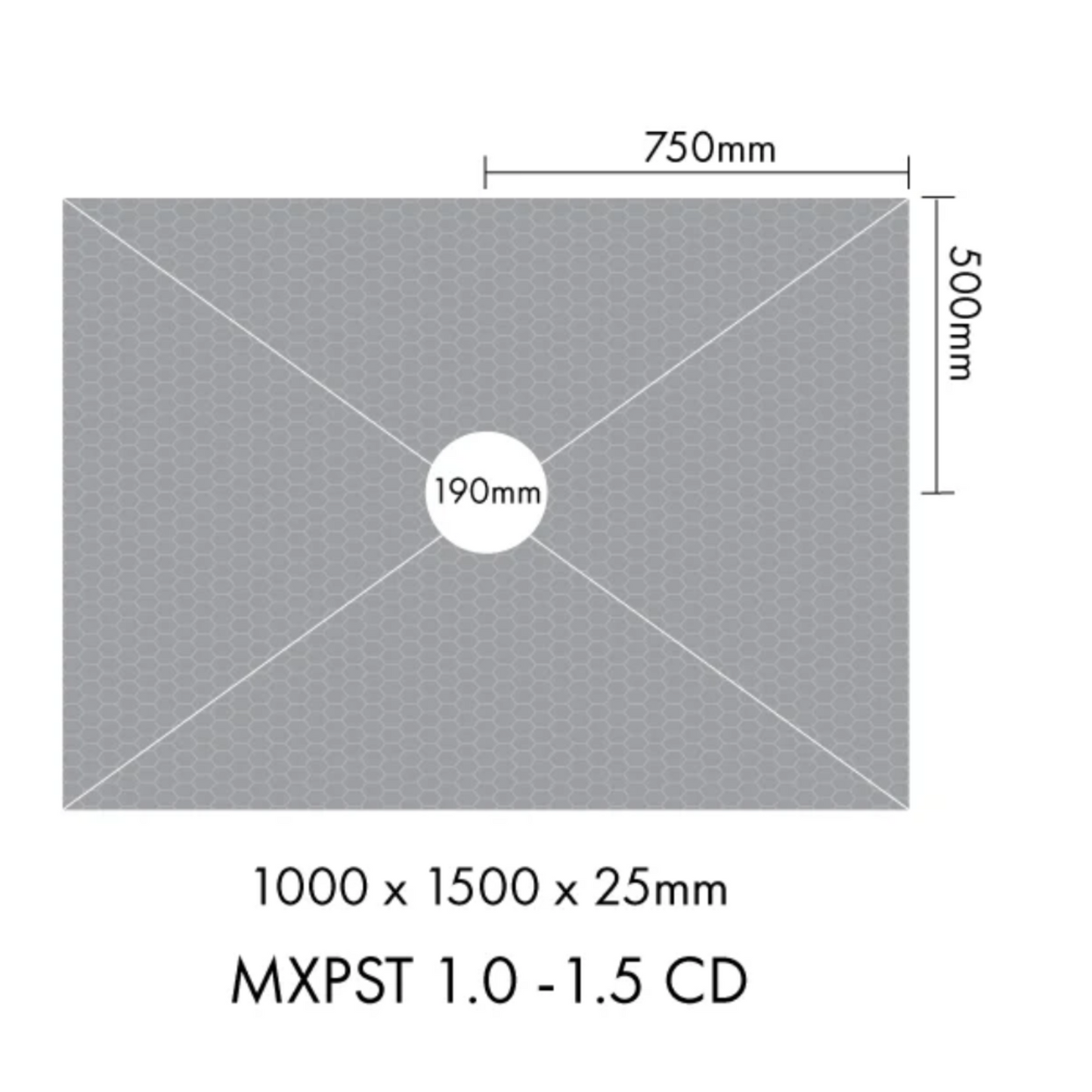 MARMOX READY TO TILE - OVER SHOWER BASES - CENTRE DRAIN