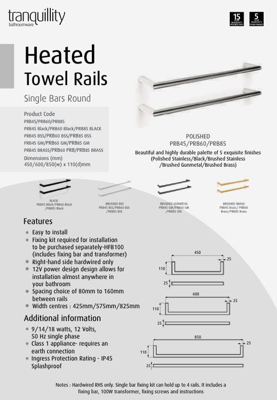 Tranquility towel rail sale