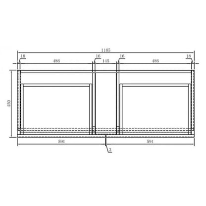 1200MM POLO DARK OAK PLYWOOD FLOORSTANDING VANITY DOUBLE BASIN