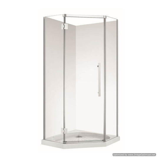 900X900MM DIAMOND FRAMELESS SHOWER GLASS - CHROME