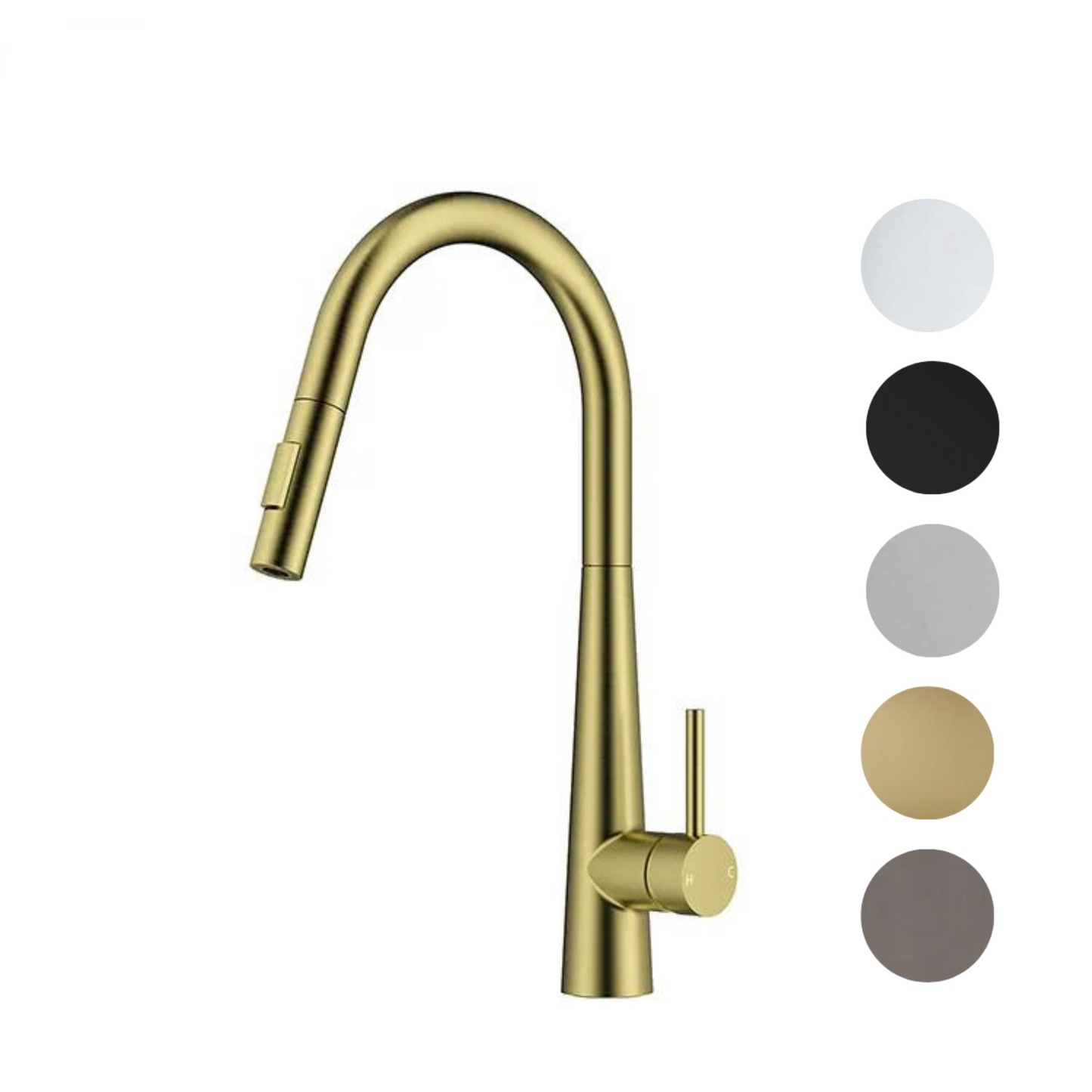 ROMA GOOSENECK PULLOUT KITCHEN SINK MIXER | 5 COLOURS