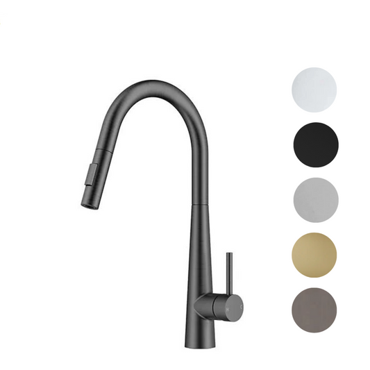 ROMA GOOSENECK PULLOUT KITCHEN SINK MIXER | 5 COLOURS