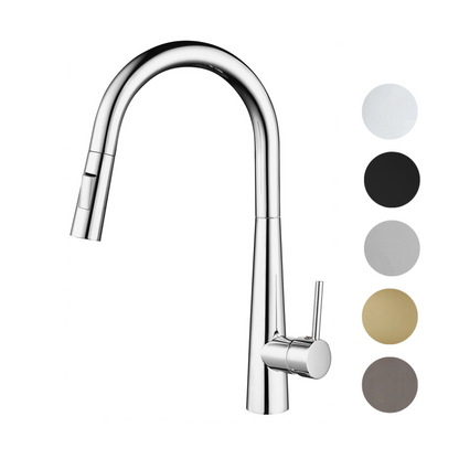 ROMA GOOSENECK PULLOUT KITCHEN SINK MIXER | 5 COLOURS