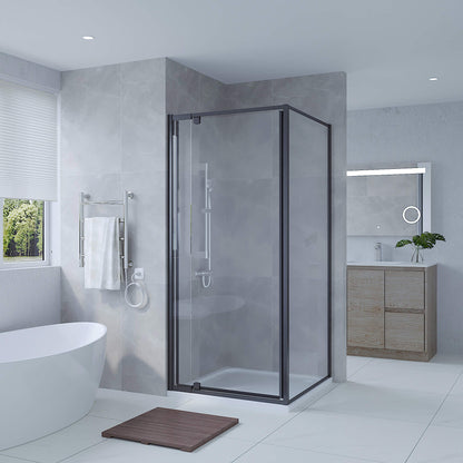 900X900MM SQUARE SHOWER ENCLOSURE - MATTE BLACK