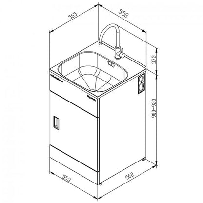 ROBINHOOD SUPERTUB WITH GOOSENECK TAP | 560*562*900