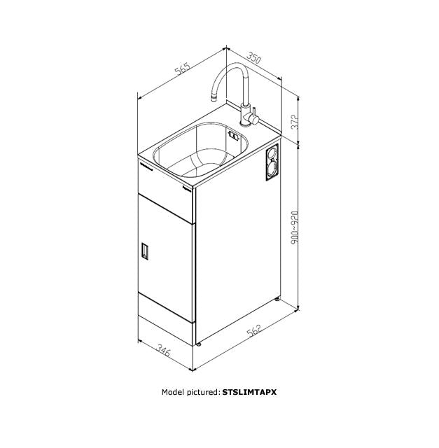 ROBINHOOD SLIM SUPERTUB WITH GOOSENECK TAP | 350W*565D*900H