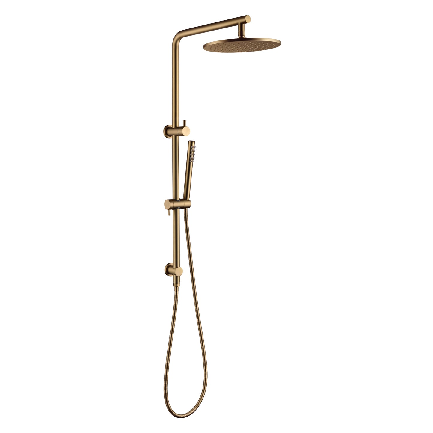 CHASE PREMIUM ROUND DUAL RAIN SHOWER COLUMN - BRUSHED BRASS