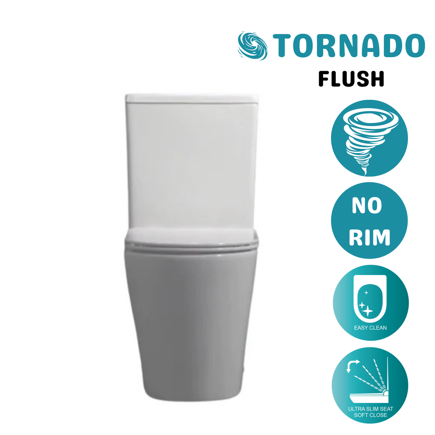 DAKOTA TORNADO ZER0 RIM TOILET - COMPACT DESIGN 845X625X390MM