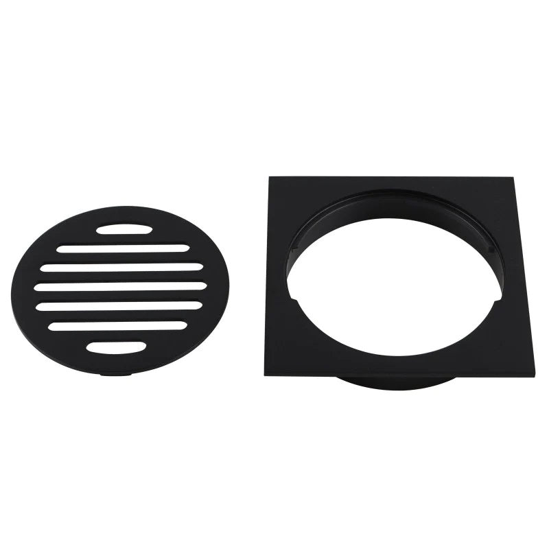 100MM SQUARE FLOOR DRAIN - MATTE BLACK