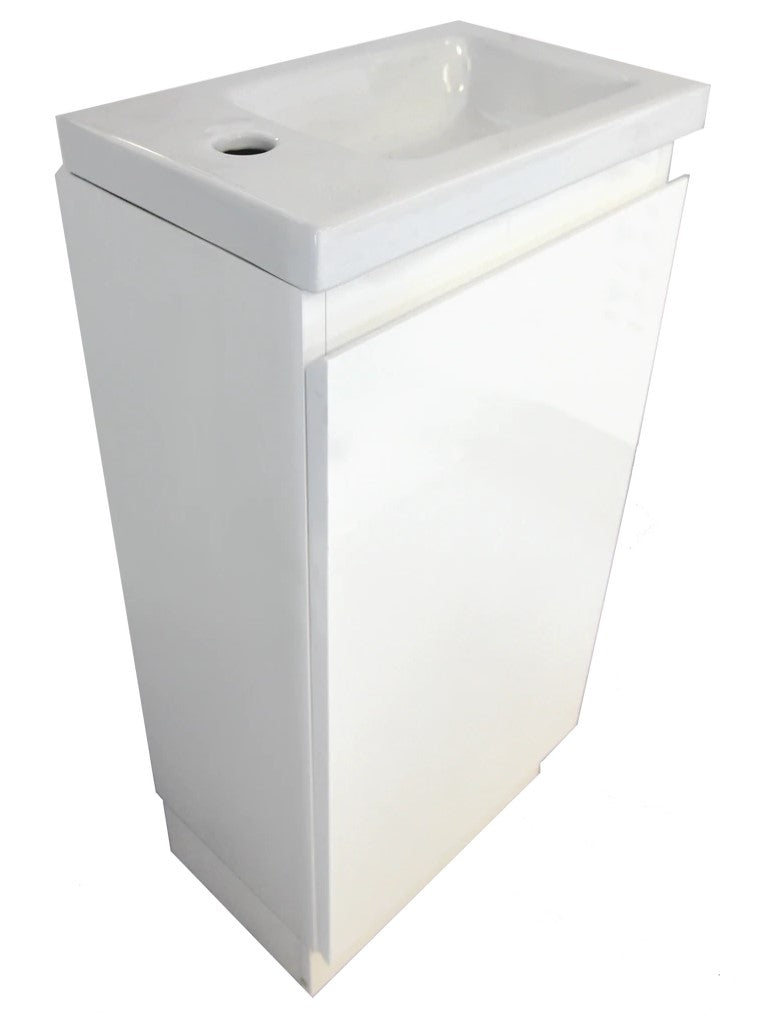 YOLO SLIM FLOOR STANDING VANITY | WHITE GLOSS | 400MM | PLYWOOD