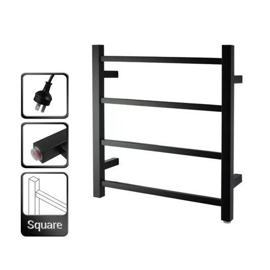 4 BAR SQUARE HEATED TOWEL RAIL ZNY- MATTE BLACK 520H*500W*120D