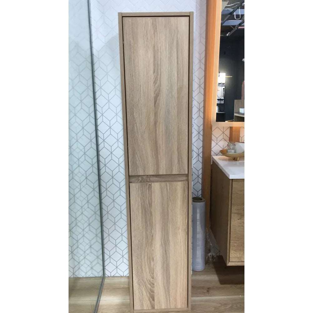 1600MM ANNA LIGHT OAK PLYWOOD TALL CABINET