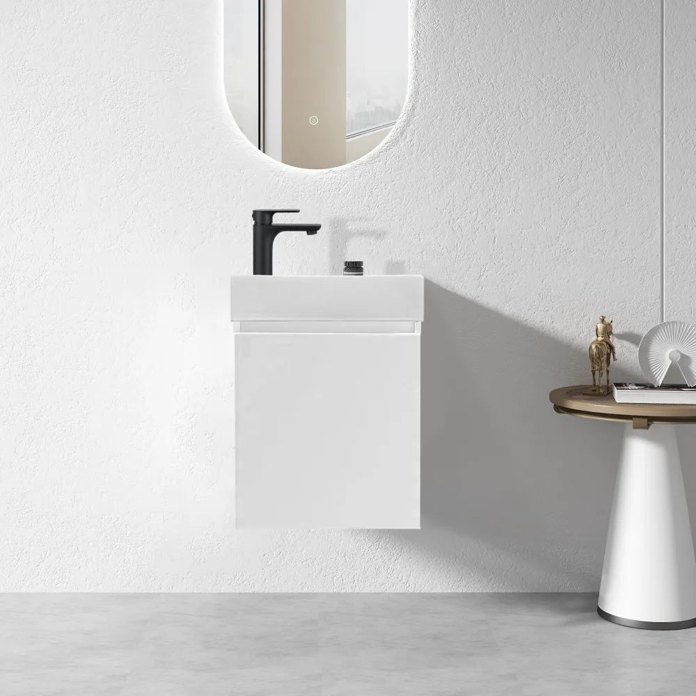 PICCOLO 400MM WHITE PLYWOOD WALL HUNG VANITY WHITE