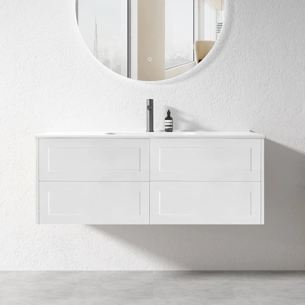 HAMPTON WALL HUNG VANITY | 1200MM | SHAKER STYLE | PLYWOOD | BASE CABINET ONLY