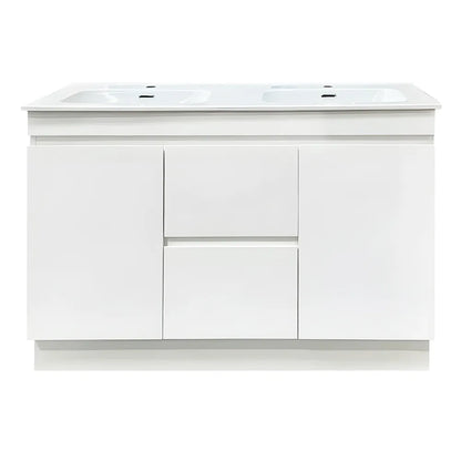 1200MM MADRID PLYWOOD WHITE GLOSS FLOOR STANDING VANITY|  DOUBLE BASIN