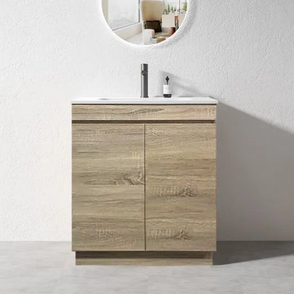 600MM MADRID LIGHT OAK PLYWOOD FLOORSTANDING VANITY