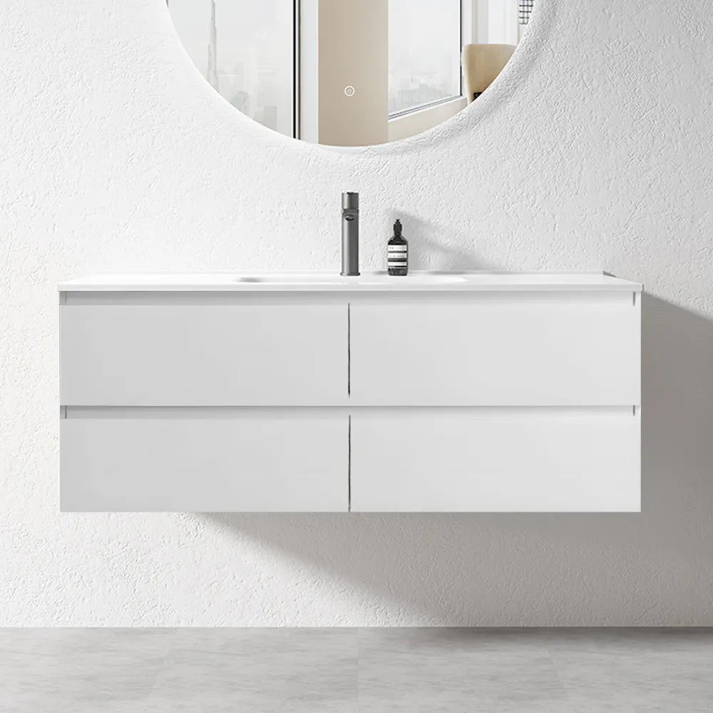 NELSON WALL HUNG VANITY | 1200MM | GLOSS WHITE | PLYWOOD| SINGLE BASIN