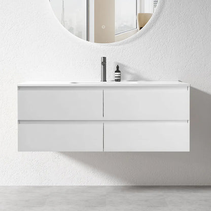 NELSON WALL HUNG VANITY | 1200MM | GLOSS WHITE | PLYWOOD| DOUBLE BASIN