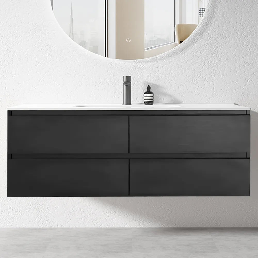 NELSON WALL HUNG VANITY | 1800MM | DARK OAK | PLYWOOD SINGLE BASIN CABINET ONLY