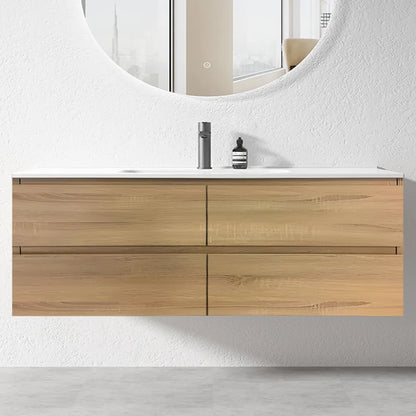 NELSON WALL HUNG VANITY | 1800MM | LIGHT OAK | PLYWOOD SINGLE BASIN CABINET ONLY