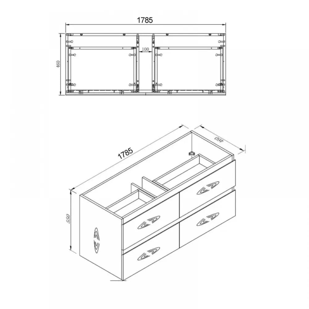 NELSON WALL HUNG VANITY | 1800MM | DARK OAK | PLYWOOD SINGLE BASIN CABINET ONLY