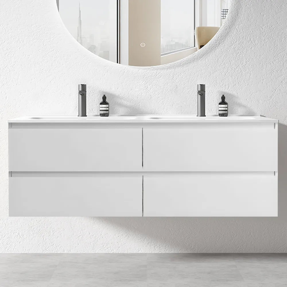 NELSON WALL HUNG VANITY | 1800MM | GLOSS WHITE | DOUBLE BASIN | PLYWOOD