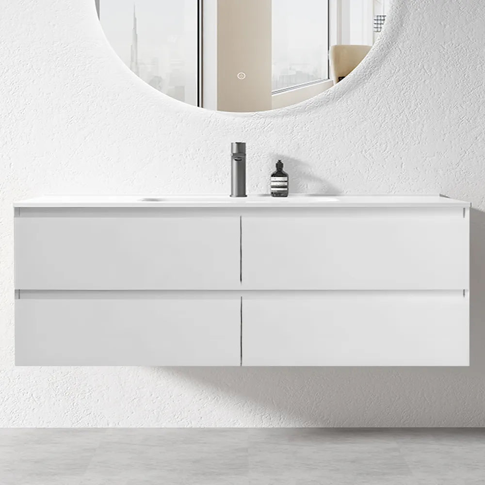 NELSON WALL HUNG VANITY | 1800MM | GLOSS WHITE | PLYWOOD SINGLE BASIN CABINET ONLY