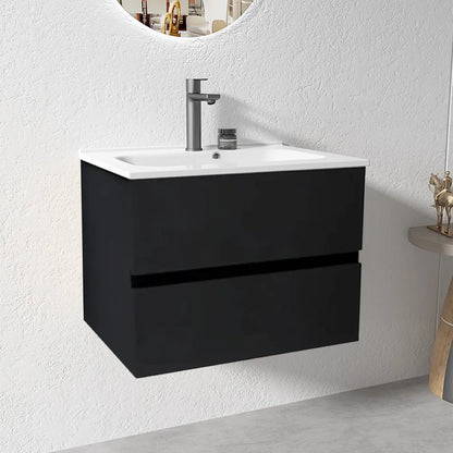 NELSON WALL HUNG VANITY | 600MM | DARK OAK | PLYWOOD