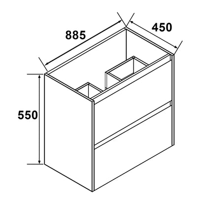 NELSON WALL HUNG VANITY | 900MM | DARK OAK | PLYWOOD