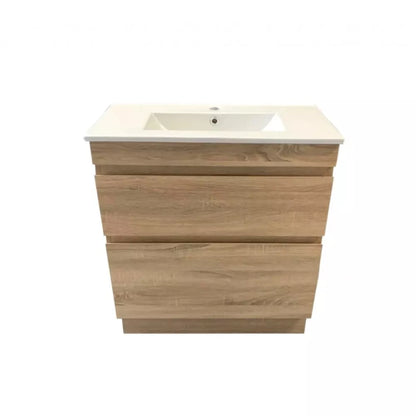 VALENTINA SLIM FLOOR STANDING VANITY | LIGHT OAK | 900MM | PLYWOOD