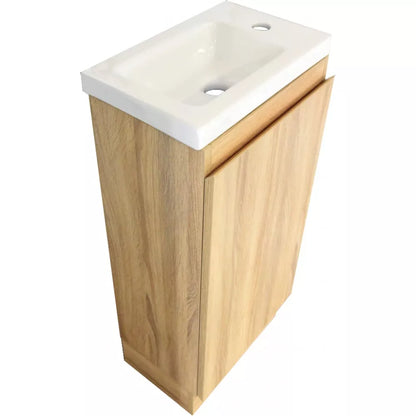 YOLO SLIM FLOOR STANDING VANITY | LIGHT OAK | 400MM | PLYWOOD