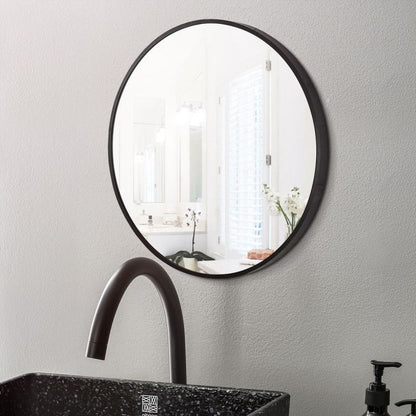 SERAPHINE BLACK FRAMED ROUND MIRROR | 900MM | DN