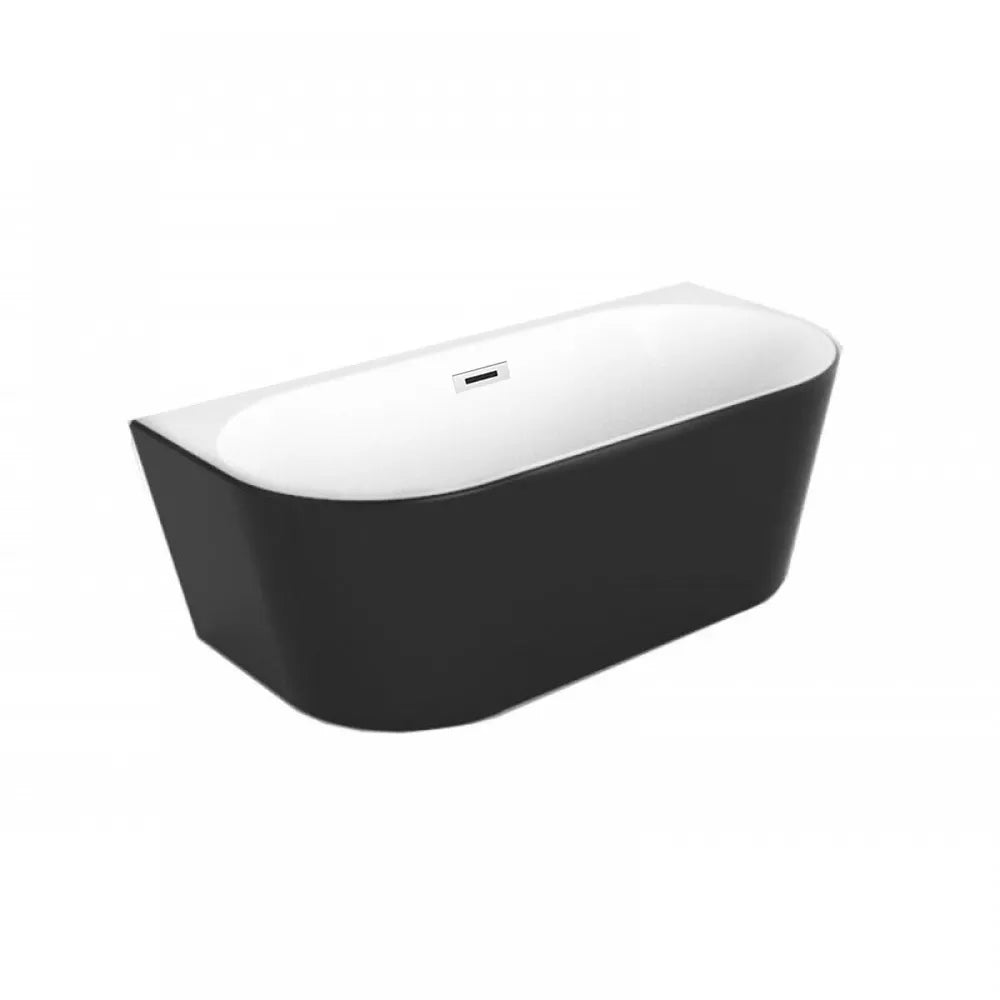 1700MM OVAL FREESTANDING BACK TO WALL BATH - BLACK AND WHITE