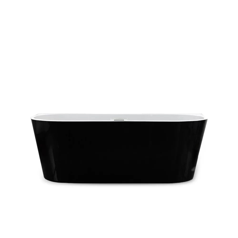 1700MM OVAL FREESTANDING BACK TO WALL BATH - BLACK AND WHITE