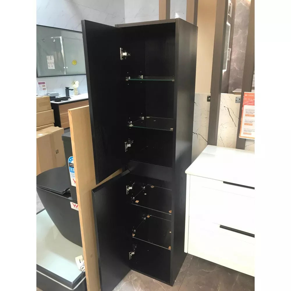 1600MM ANNA DARK OAK PLYWOOD TALL CABINET