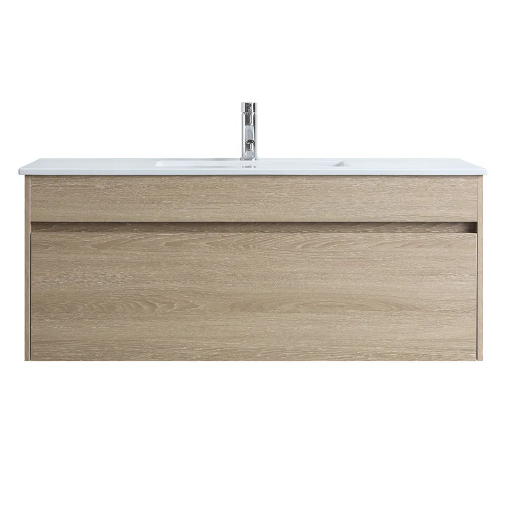 PLYWOOD WALL HUNG VANITY | 1200MM | SINGLE BASIN | NATURAL OAK | DN