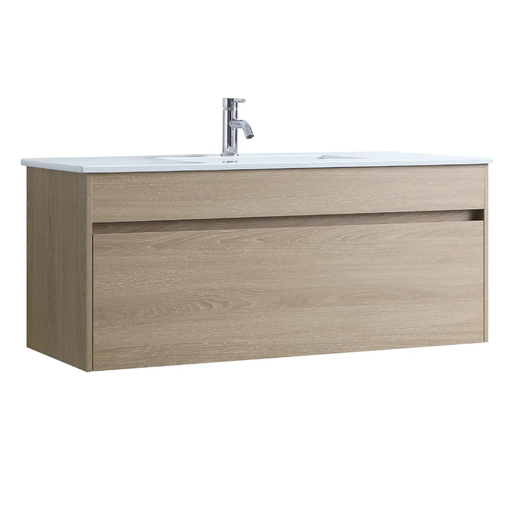 PLYWOOD WALL HUNG VANITY | 1200MM | SINGLE BASIN | NATURAL OAK | DN