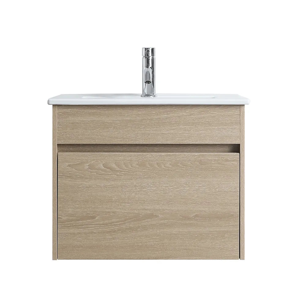 PLYWOOD WALL HUNG VANITY | 600MM | NATURAL OAK | DN