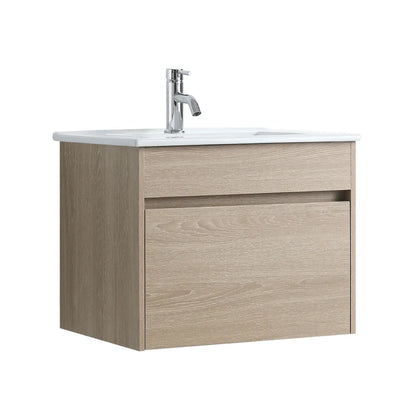 PLYWOOD WALL HUNG VANITY | 600MM | NATURAL OAK | DN