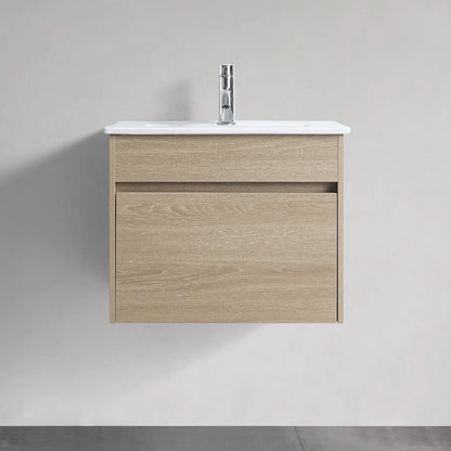 PLYWOOD WALL HUNG VANITY | 600MM | NATURAL OAK | DN